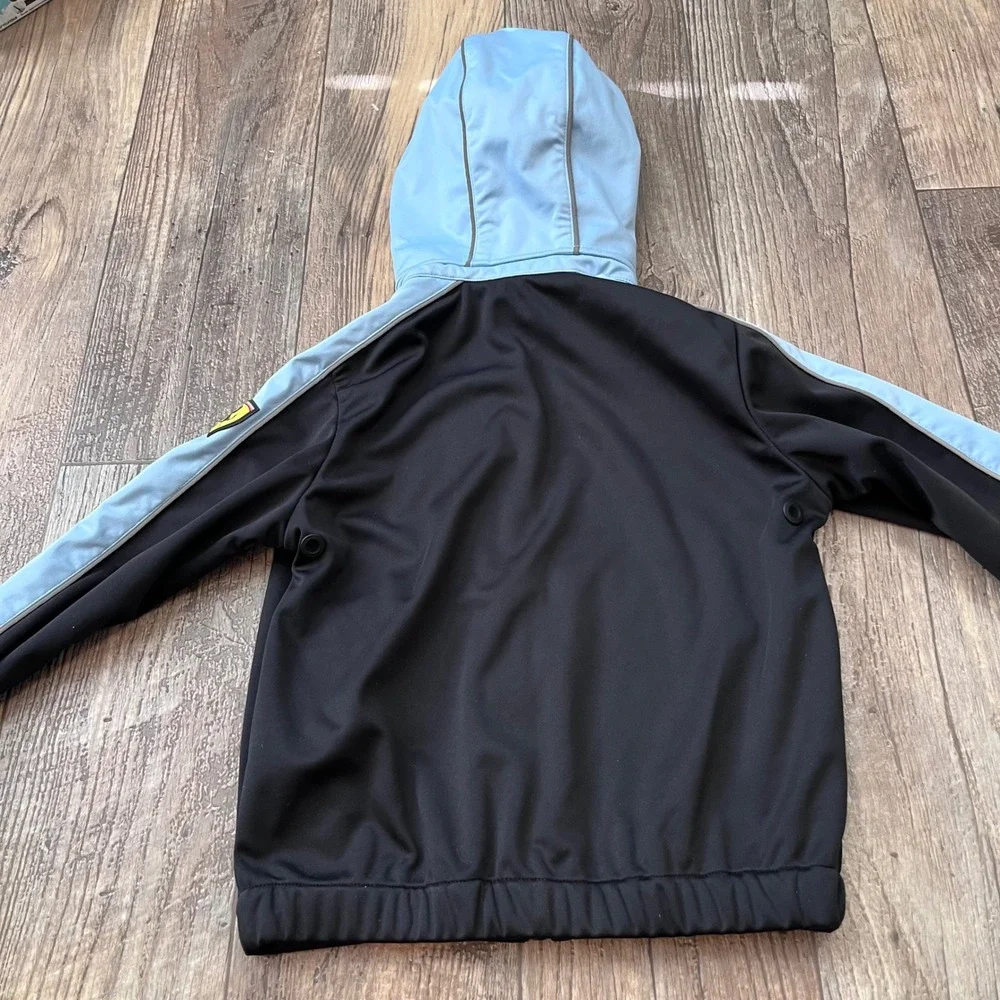 Ferrari Kids Scuderia Zip Up Hooded Track Jacket Black Blue Size 5/6